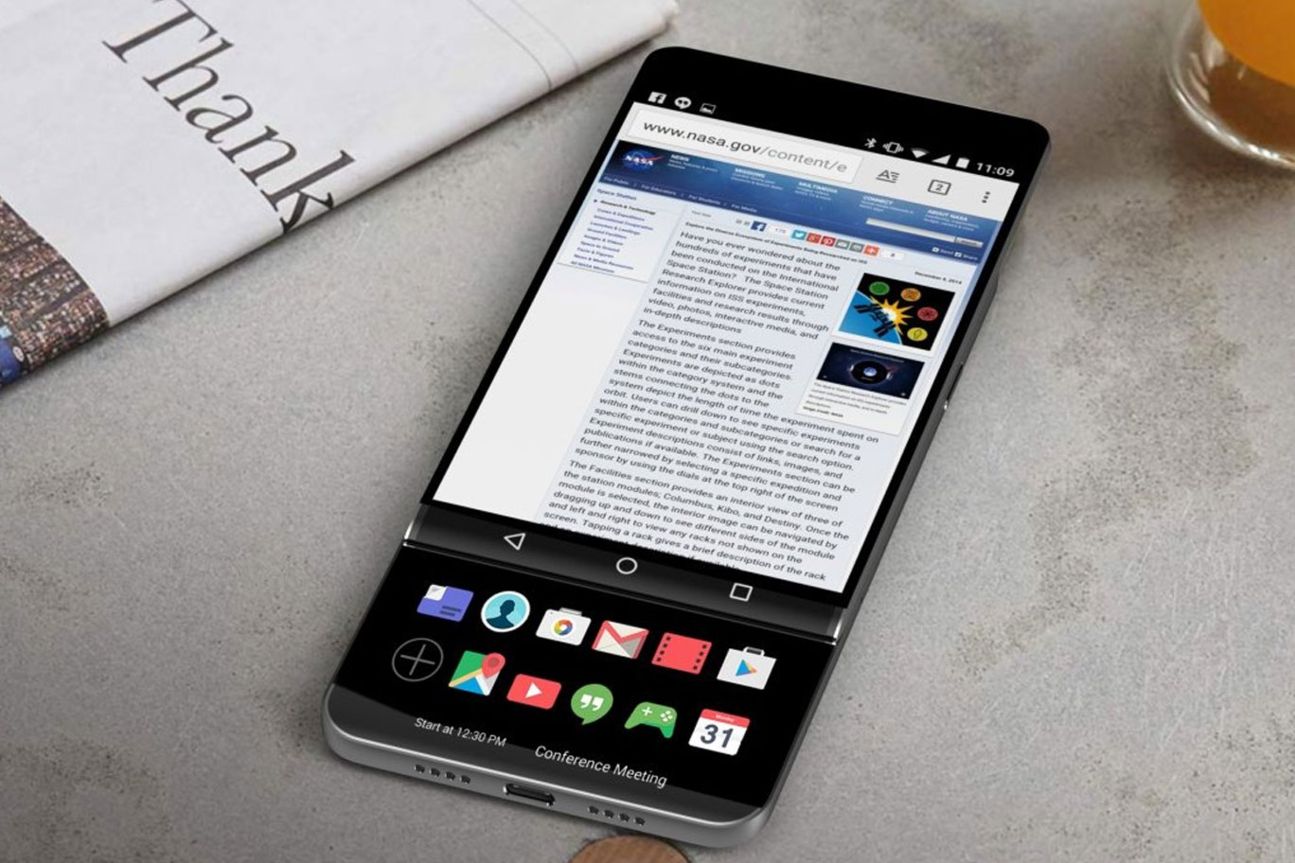 So könnte der ausfahrbare Second-Screen des LG V30 aussehen
