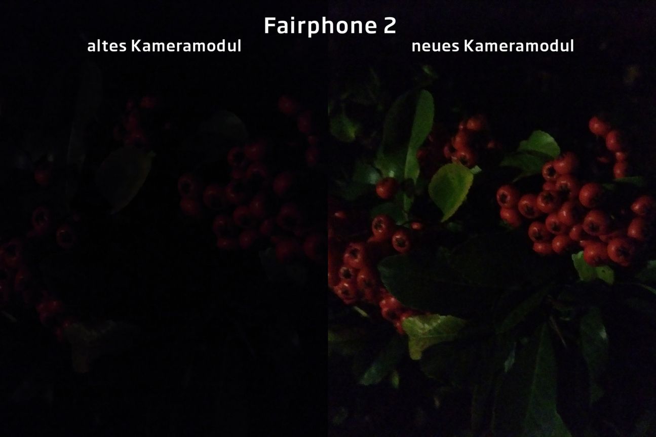 Fairphone 2 Kameramodul-Vergleich