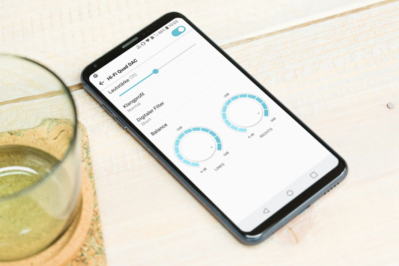 LG V30 mit extra Optionen für den den Quad-DAC-Chip.