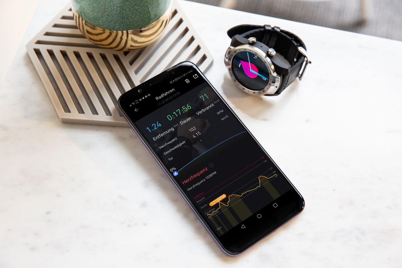 Fitness App der Ticwatch Pro auf dem Smartphone