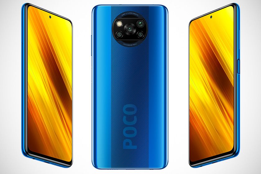 Xiaomi Poco X3 NFC in Blau von vorne und hinten