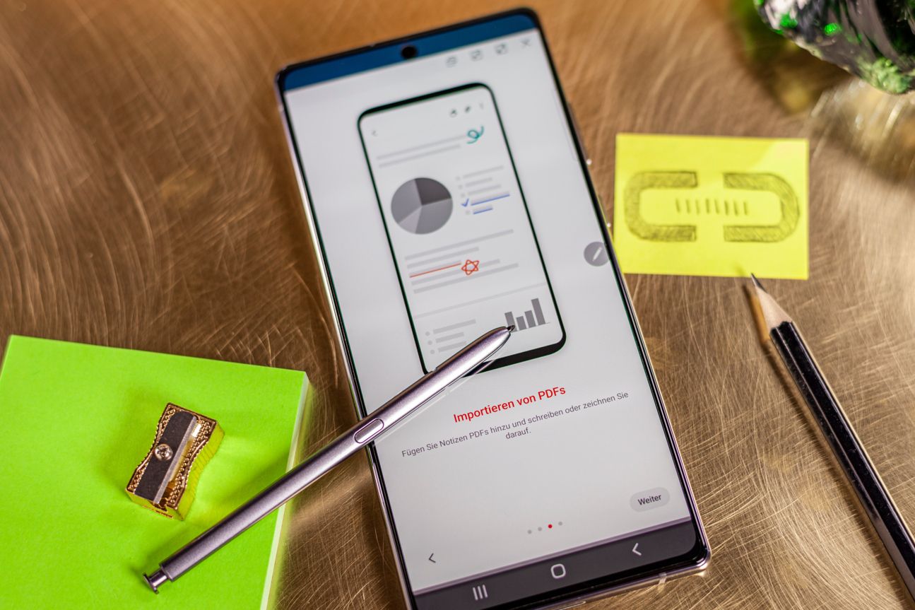 Kurzanleitung der PDF-Import-Funktion auf dem Samsung Galaxy Note 20.
