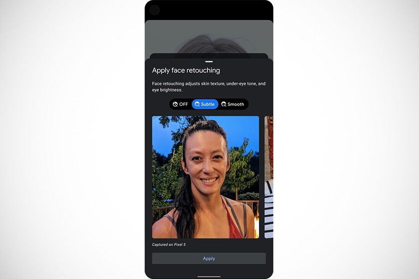 Beauty-Retusche auf einem Google Pixel 5