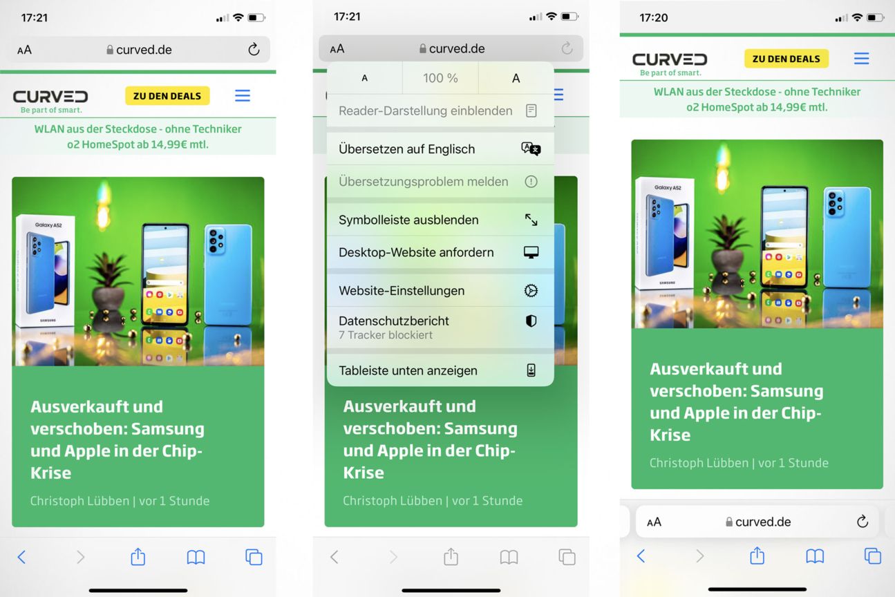 iOS15: Safari-Adressleiste nach unten stellen