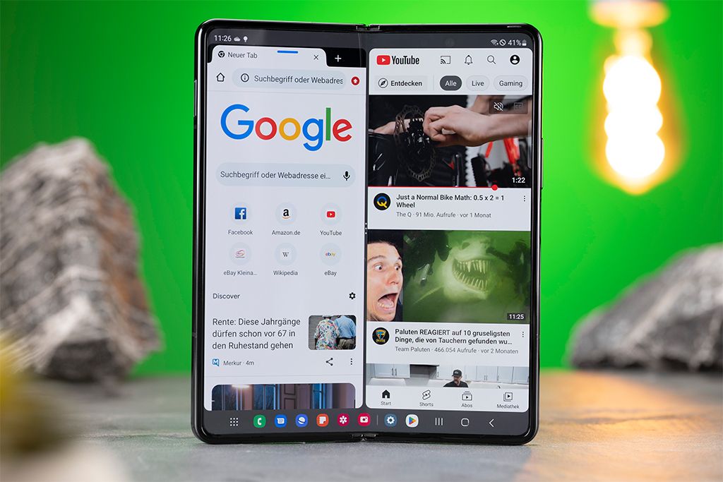 Samsung Galaxy Z Fold 4 Ansicht mehrerer Apps gleichzeitig