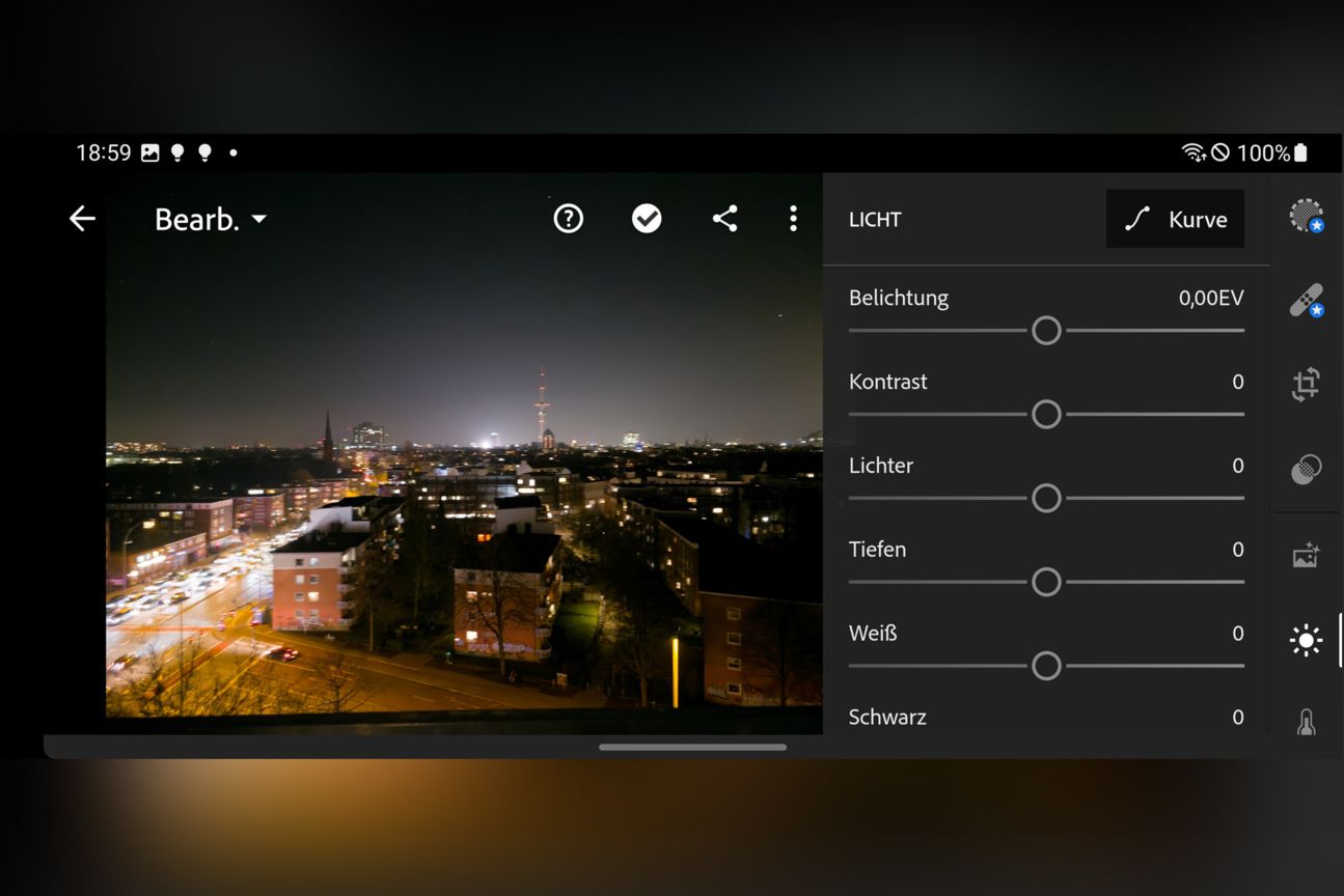 Lightroom auf dem Galaxy S23 Ultra