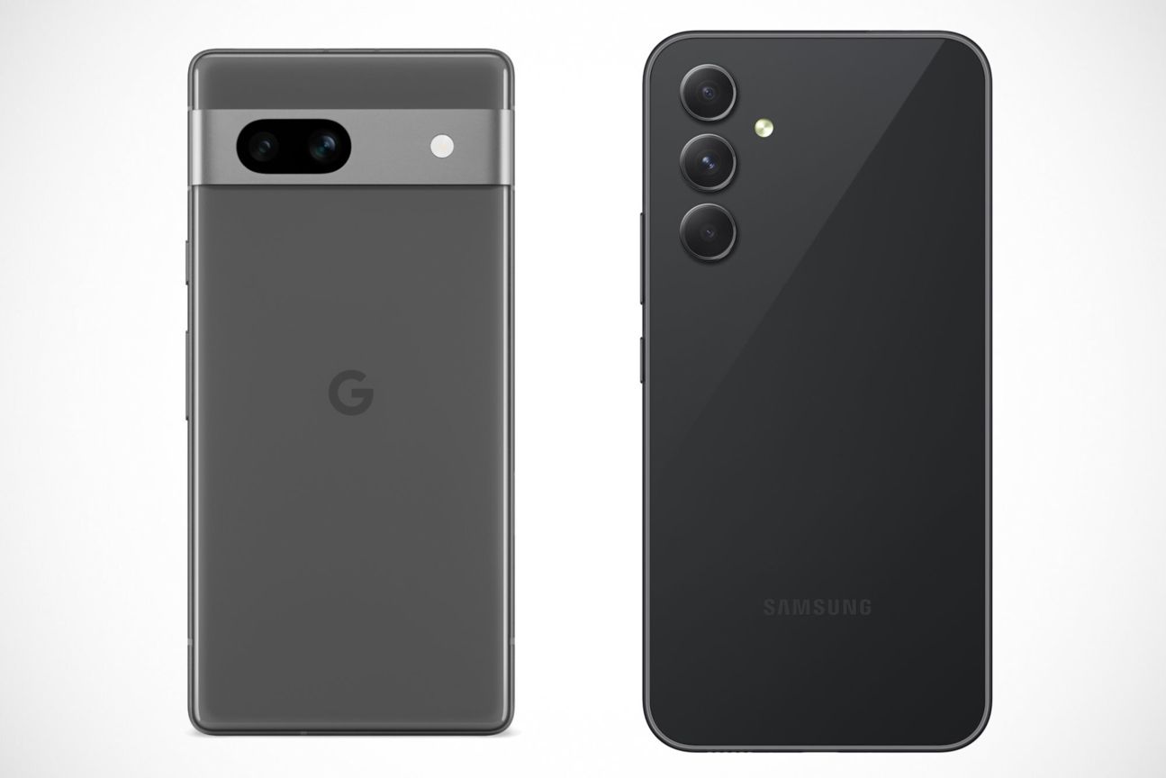 Google Pixel 7a vs. Galaxy A54 Rückseite