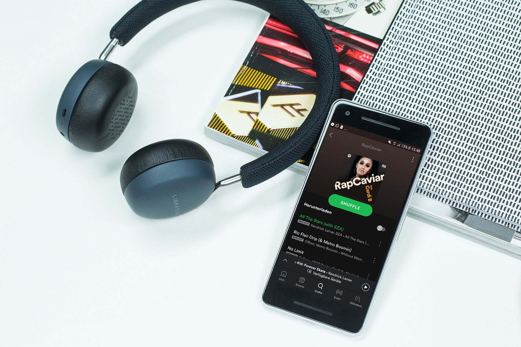 Die Spotify-App ist auf einem Smartphone geöffnet